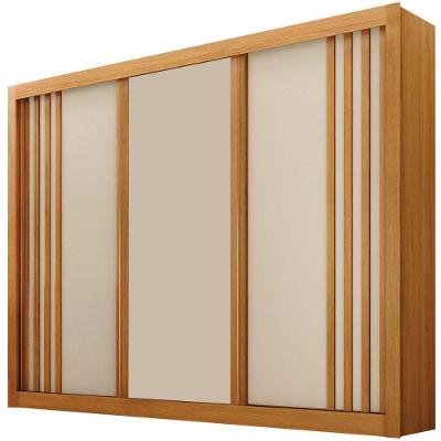 Guarda Roupa Milano Cinamomo Off White 3 Portas 4 Gavetas Leifer Móveis