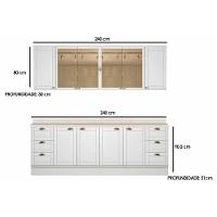 Cozinha Completa Bella 4 Peças (2aéreos+2balcões) C4p206 Branco - Carraro - 2