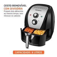 Fritadeira Sem Óleo Air Fryer 8L Mondial Preto/Inox 1900W AFD-80-BI 220V - 2