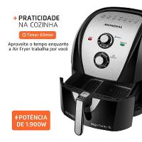 Fritadeira Sem Óleo Air Fryer 8L Mondial Preto/Inox 1900W AFD-80-BI 220V