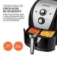 Fritadeira Sem Óleo Air Fryer 8L Mondial Preto/Inox 1900W AFD-80-BI 220V - 6