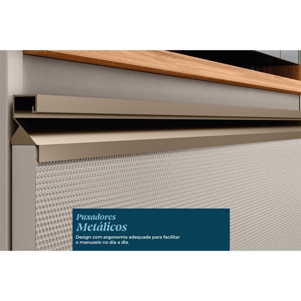 Cozinha Completa Proença 6 Peças (2aéreos+2balcões+1paneleiro+1cristaleira) C6p105 Nogueira Touch-nude Prime - Demóbile - 8