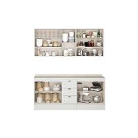 Cozinha Completa Bella 4 Peças (2aéreos+2balcões) C4p168 Nogal-cinza - Carraro - 3