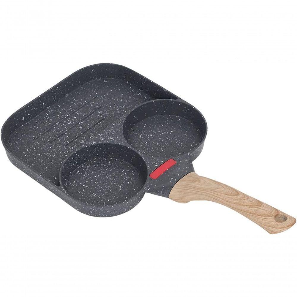 Frigideira 3 Em 1 Antiaderente P- Ovo, Panqueca E Hambúrguer Ideal P- Fogão De Cerâmica - 1
