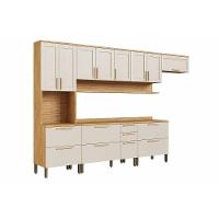 Cozinha Completa Riesling 6 Peças (3aéreos+2balcões+1paneleiro) C6p110 Amendoa-off White - Ronipa