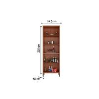 Cristaleira De Cozinha Syrah C- 4 Portas (2 C- Vidro Reflecta) 75cm Amendoa-grafite - Ronipa - 3