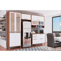 Cristaleira De Cozinha Syrah C- 4 Portas (2 C- Vidro Reflecta) 75cm Amendoa-grafite - Ronipa - 4