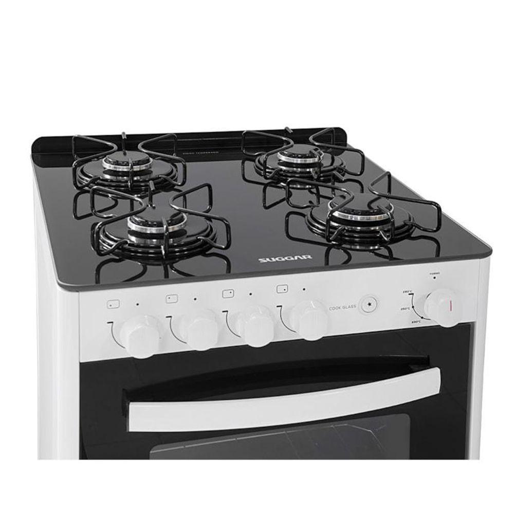 Fogão Cook Glass 4 Queimadores Branco Bivolt Fgvcg410br Suggar Bivolt - 3