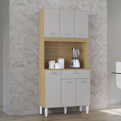 Cozinha Compacta Cassia 6 Portas 1 Gaveta Poquema Damasco/off White