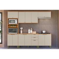 Cozinha Modulada Completa Selene 5 Peças (2aéreos+2balcões+1paneleiro) Cp04 Jequitiba-off White Fosco - Linea Brasil - 1