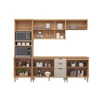 Cozinha Modulada Completa Selene 5 Peças (2aéreos+2balcões+1paneleiro) Cp04 Jequitiba-off White Fosco - Linea Brasil - 3