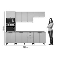 Cozinha Modulada Completa Selene 5 Peças (2aéreos+2balcões+1paneleiro) Cp04 Jequitiba-off White Fosco - Linea Brasil