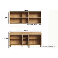 Cozinha Completa Sauvignon 4 Peças (2aéreos+2balcões) C4p245 Amendoa-grafite - Ronipa - 2