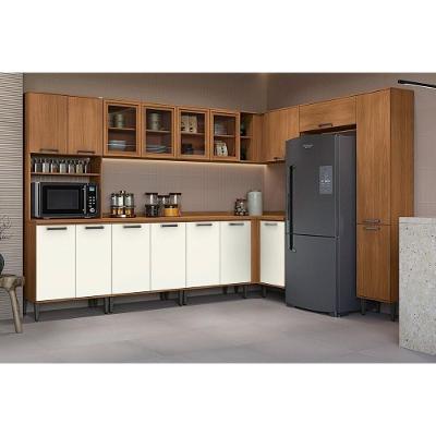 Cozinha Completa Linna 12 Peças (4aéreos+3balcões+2paneleiros+3complementos) C12p06 Canela-off White - Kappesberg