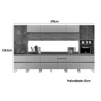 Cozinha Completa Proença 8 Peças (3aéreos+3balcões+1paneleiro+1cristaleira) C8p74 Nogueira-carbono Prime Tx - Demóbile - 3