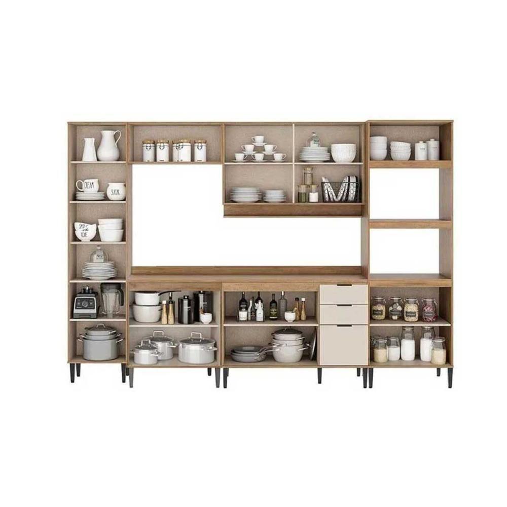 Cozinha Completa Alpha 6 Peças (2aéreos+2balcões+2paneleiros) C6p108 Branco - Carraro - 3