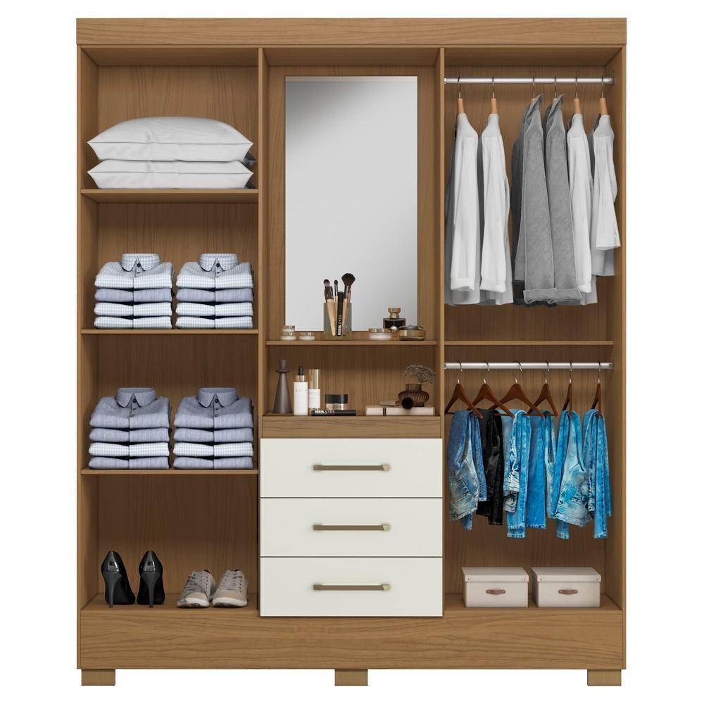 Guarda Roupa Casal Capela 4 Portas 164 Cm Paris Atacama Off White Armoveis Atacama Off White - 2