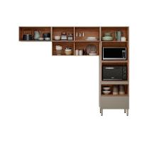 Cozinha Completa Proença 3 Peças (2aéreos+1torrequente) C3p66 Nogueira-carbono Prime Tx - Demóbile