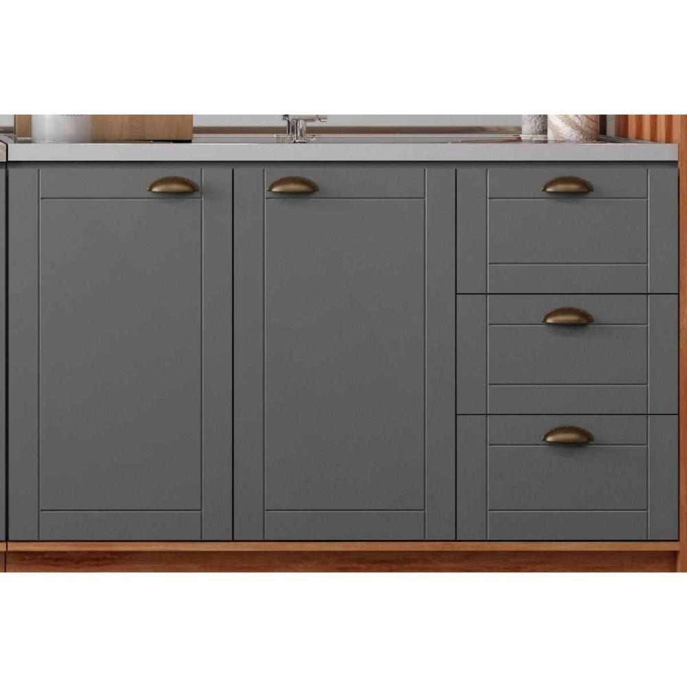 Cozinha Completa Bella 6 Peças (2aéreos+1balcão+1paneleiro+2complementos) C6p109 Nogal-cinza - Carraro - 4