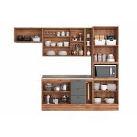 Cozinha Completa Bella 6 Peças (2aéreos+1balcão+1paneleiro+2complementos) C6p109 Nogal-cinza - Carraro - 3