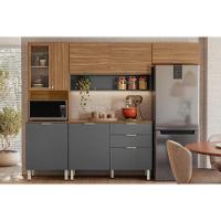 Cozinha Completa Alba 4 Peças (2aéreos+1balcão+1paneleiro) C4p227 Amendola-grafito Prime Tx - Demóbile - 1