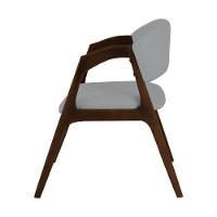 Conjunto Com 2 Cadeiras De Jantar Gabriela Em Madeira E Mdf Mel Linho Cinza - 5