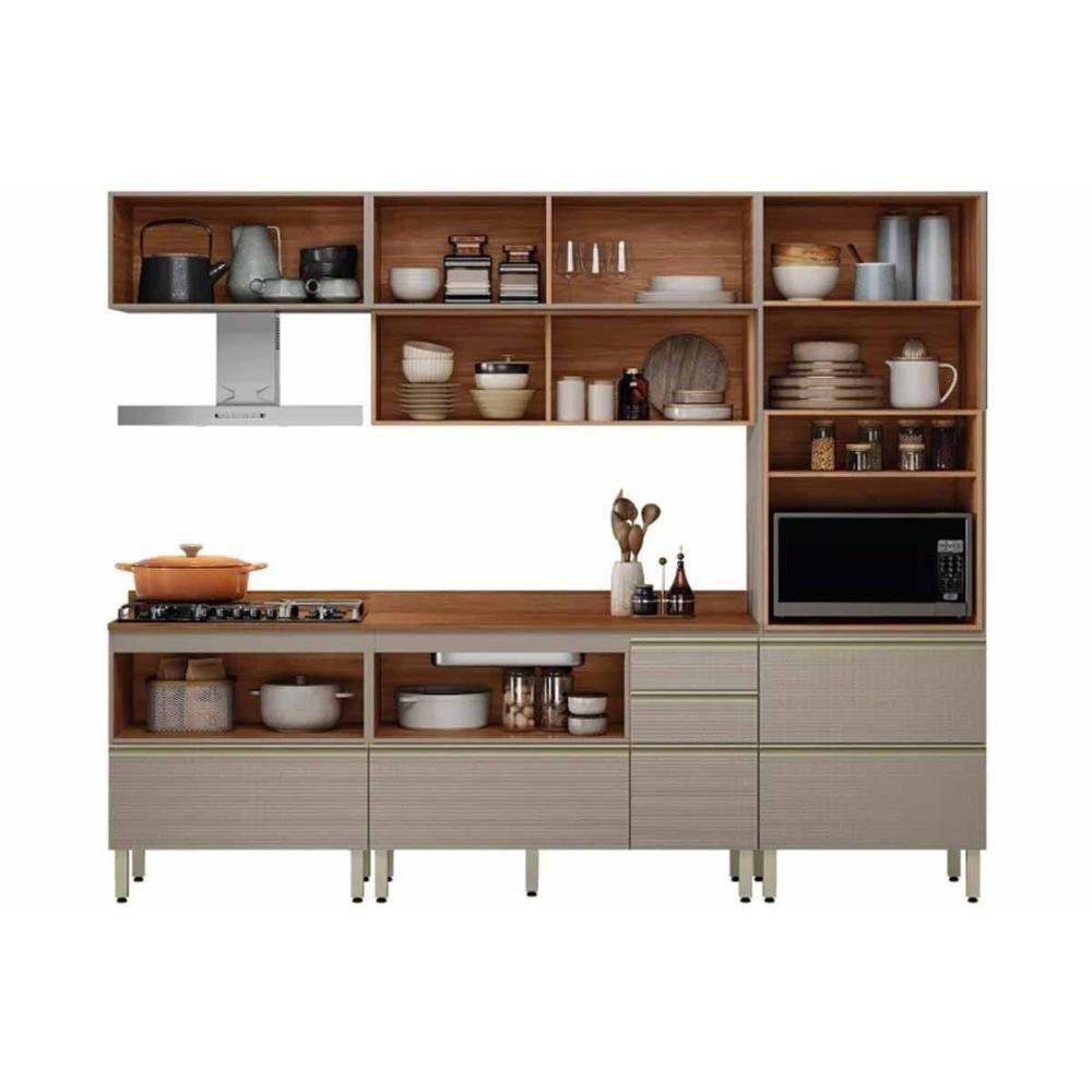 Cozinha Completa Proença 5 Peças (2aéreos+2balcões+1torrequente) C5p127 Nogueira-carbono Prime Tx - Demóbile - 7