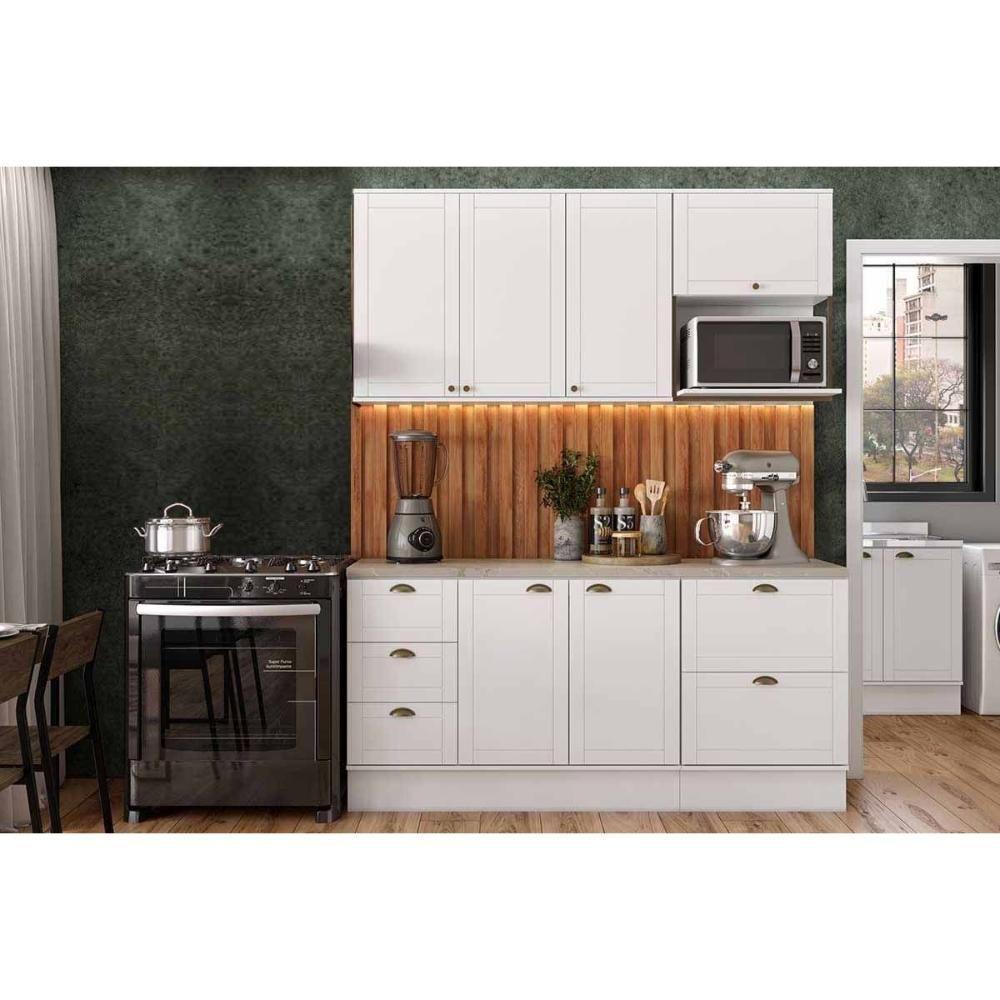 Cozinha Completa Bella 4 Peças (2aéreos+2balcões) C4p225 Branco - Carraro - 1