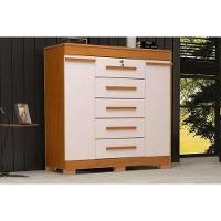 Cômoda Solteiro 2 Portas E 5 Gavetas Diana Nature-off White - Acp - 1