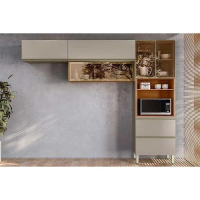 Cozinha Completa Proença 3 Peças (2aéreos+1paneleiro) C3p62 Nogueira Touch-nude Prime - Demóbile