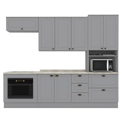 Cozinha Modulada 7 Pecas 272 Cm Ce790 Americana Cinza Calcare Henn Cinza Calcare