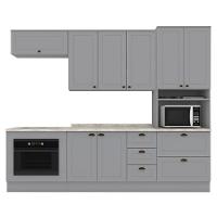 Cozinha Modulada 7 Pecas 272 Cm Ce790 Americana Cinza Calcare Henn Cinza Calcare - 1