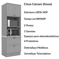 Cozinha Modulada 7 Pecas 272 Cm Ce790 Americana Cinza Calcare Henn Cinza Calcare - 5