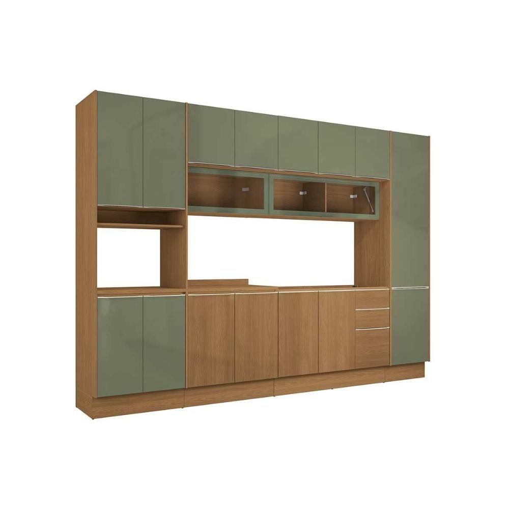 Cozinha Completa Vibra 7 Peças (2aéreos+2balcões+2paneleiros+1complemento) C7p110 Canela-grafite Lacca - Kappesberg - 4