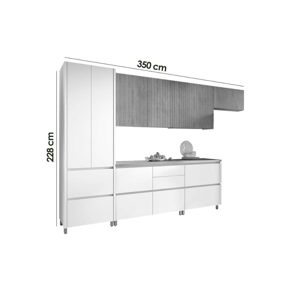 Cozinha Modulada Nesher Rainha 6 Peças (3aéreos+2balcões+1paneleiro) C6p89 Nature-branco-nesher - 3