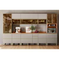 Cozinha Completa Proença 8 Peças (3aéreos+3balcões+1paneleiro+1cristaleira) C8p75 Nogueira Touch-nude Prime - Demóbile - 1