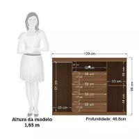 Conjunto Guarda Roupa E Cômoda Santos Andirá 2 Peças 10 Port Jatoba - 3