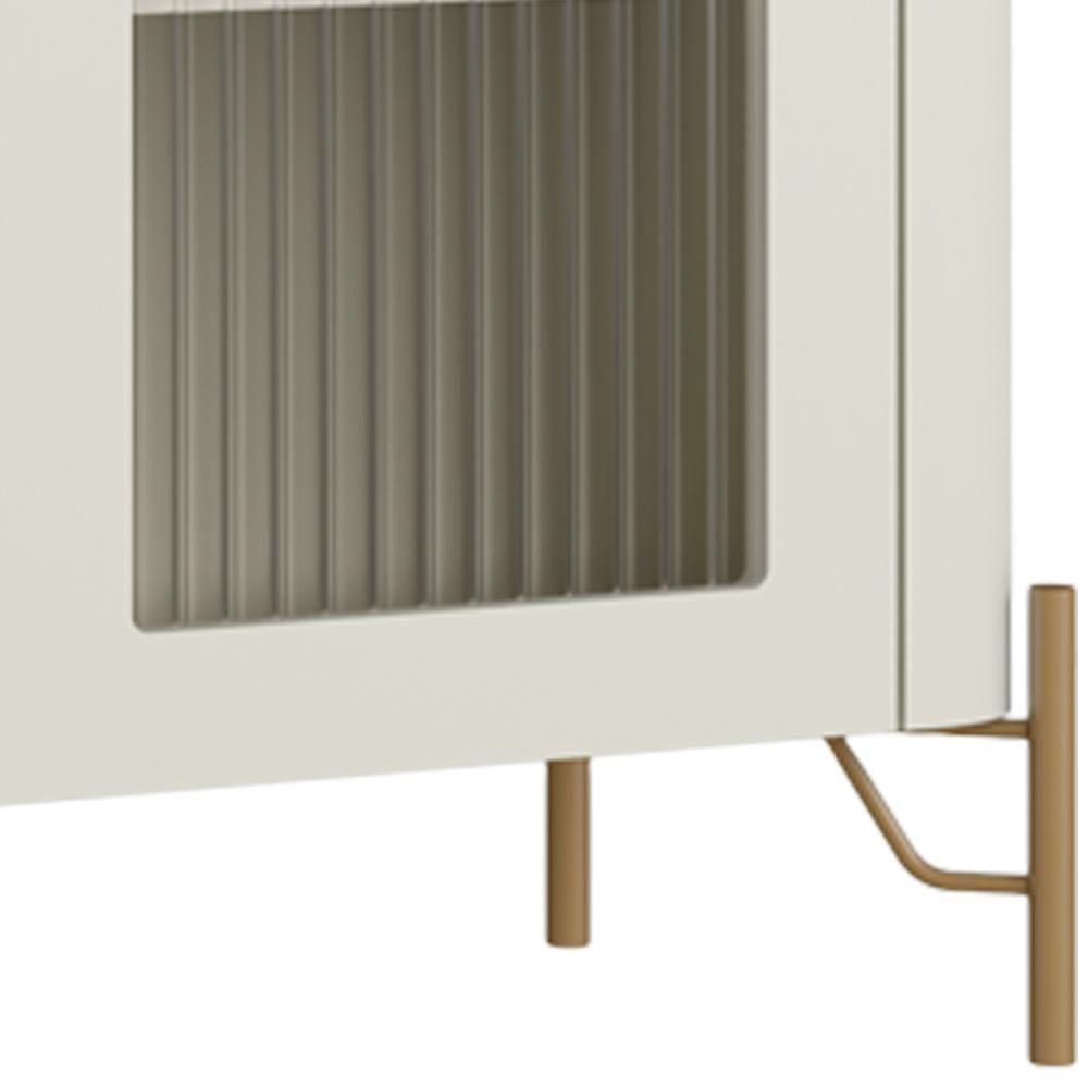 Cristaleira Sala De Jantar 2 Portas Vidro Pés Industrial Dourado Naim I03 Luna - Lyam Decor - 7