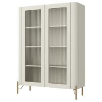 Cristaleira Sala De Jantar 2 Portas Vidro Pés Industrial Dourado Naim I03 Luna - Lyam Decor