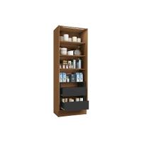 Cristaleira De Cozinha Vibra T631 C- 2 Portas C- Vidro E 2 Gavetas 80cm Canela-grafite - Kappesberg - 3