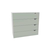 Cômoda Solteiro Porto C- 4 Gavetas Branco-verde - Politorno - 1