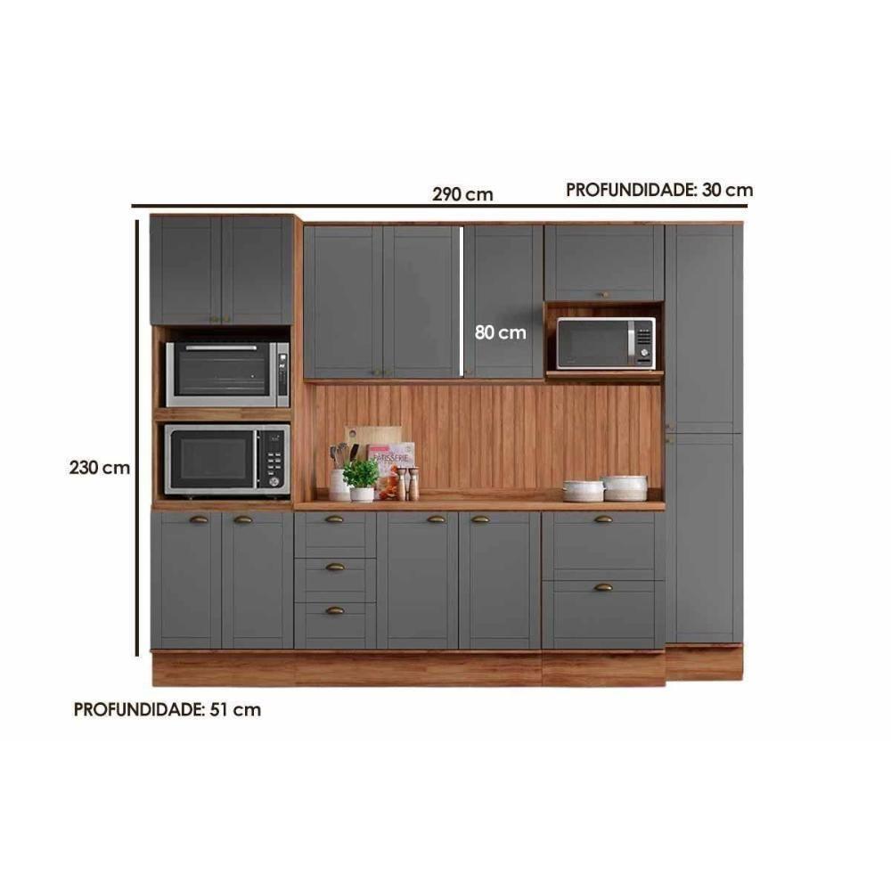 Cozinha Completa Bella 9 Peças (2aéreos+2balcões+1paneleiro+1torrequente+3complementos) C9p24 Branco - Carraro - 2