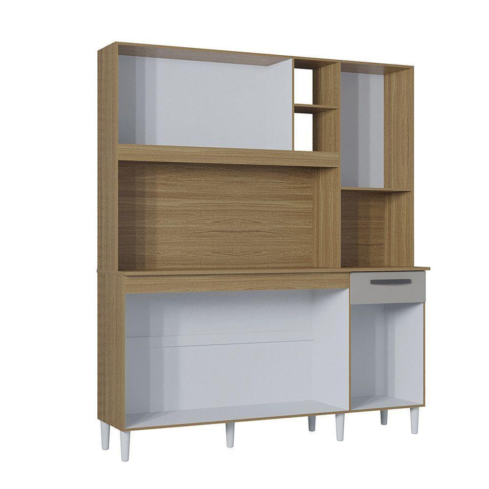 Cozinha Compacta Bárbara 6 Portas 1 Gaveta Poquema Damasco/off White - 2