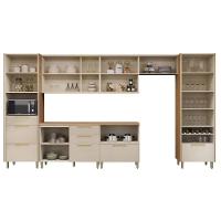 Cozinha Completa Atena 7 Peças (3aéreos+2balcões+1cristaleira+1paneleiro) Cp01 Jequitiba-off White Fosco - Linea Brasil - 3