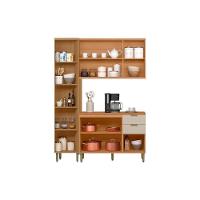 Cozinha Completa Selene 3 Peças (1balcão+1aéreo+1paneleiro) Cp23 Jequitiba-off White Fosco - Linea Brasil - 3