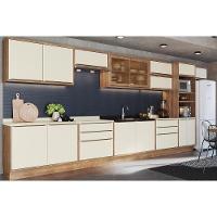 Cozinha Completa Versalis 14 Peças (6aéreos+4balcões+1torrequente+3complementos) C14p166 Freijo-cinza Argila - Herval - 1