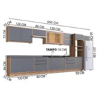 Cozinha Completa Versalis 14 Peças (6aéreos+4balcões+1torrequente+3complementos) C14p166 Freijo-cinza Argila - Herval - 2