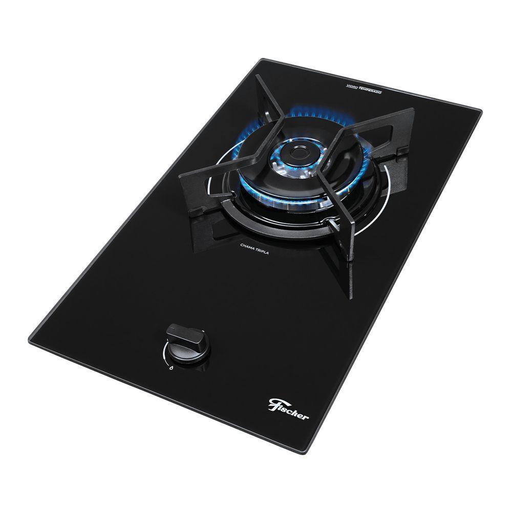 Cooktop A Gás Fischer 1 Boca Tripla Chama Fit Line Trempe Iron Bivolt - 1