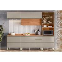 Cozinha Completa Proença 5 Peças (2aéreos+2balcões+1paneleiro) C5p123 Nogueira Touch-nude Prime - Demóbile - 1