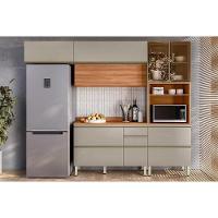 Cozinha Completa Proença 4 Peças (2aéreos+1balcão+1paneleiro) C4p196 Nogueira Touch-nude Prime - Demóbile - 1